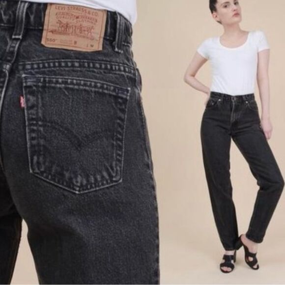 Vintage Levi’s 550 relaxed fit tapered legs black jeans - Picture 9 of 9